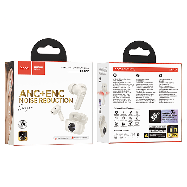 Audífonos Bluetooth Hoco EQ22 ANC+ENC