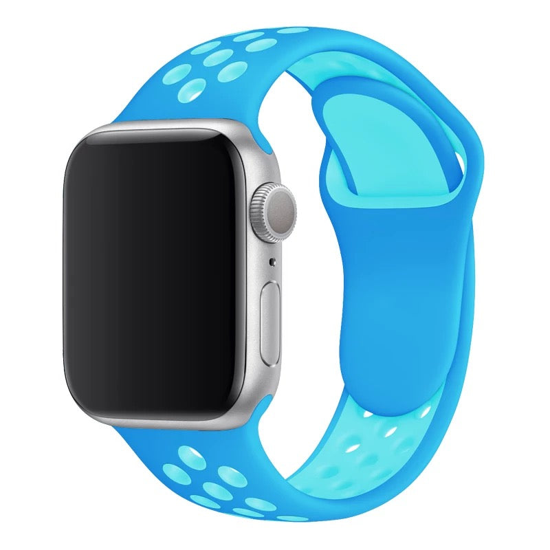Correas para Apple Watch Silicona Sport Celeste 44 45 46mm