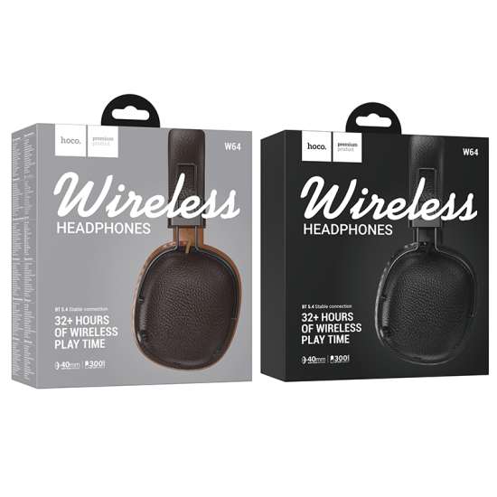 Audífonos Hoco W64 Bluetooth 5.4 + AUX – Sonido estéreo y batería 32 h