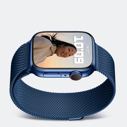 Correa Apple Watch de Malla acero de Inoxidable 42 44 45 46 49mm-Azul