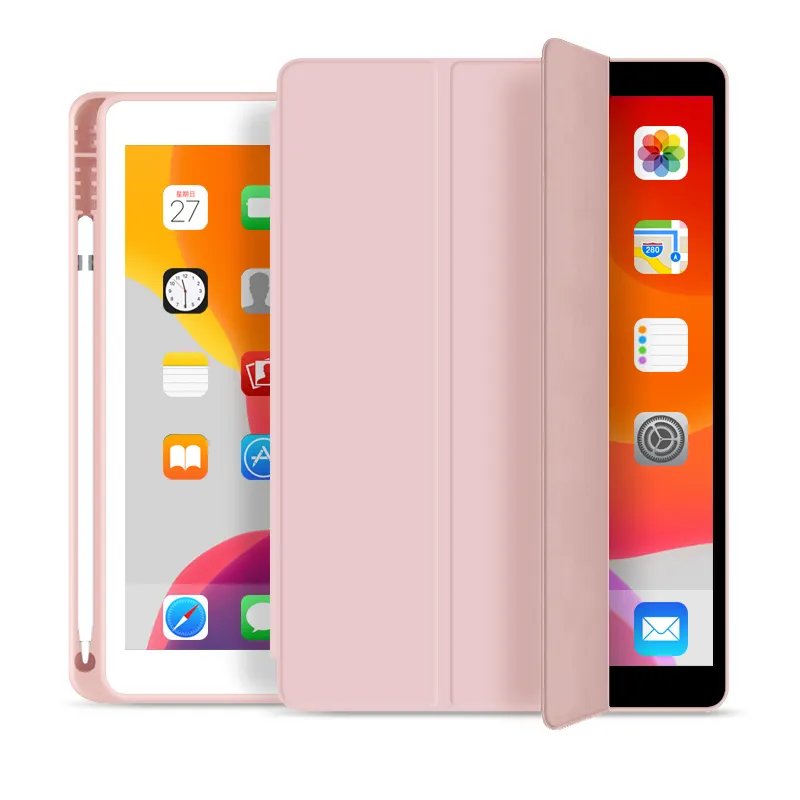 Carcasa Smart Cover Para iPad 9.7 con ranura Lápiz-Rosado Pastel