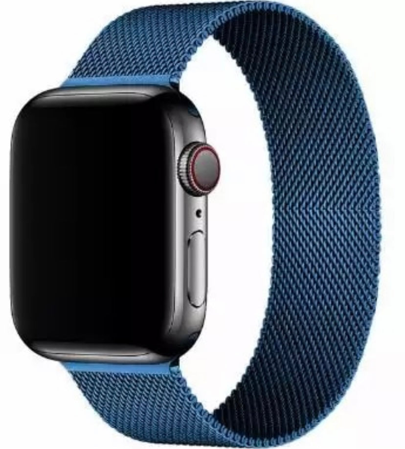 Correa Apple Watch de Malla acero de Inoxidable+Case 45mm-Azul