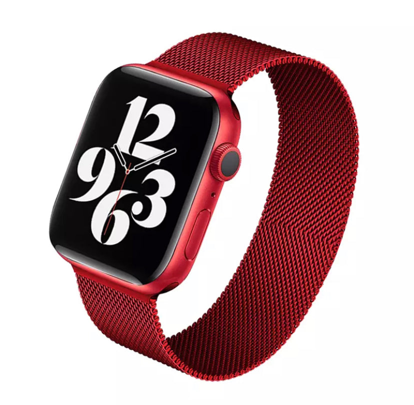 Correa Apple Watch de Malla acero Inoxidable 42/44/45mm-Rojo