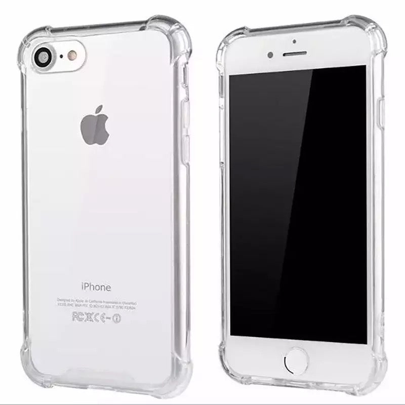 Carcasa Silicona Transparente Reforzada iPhone 7+ Vidrio templado
