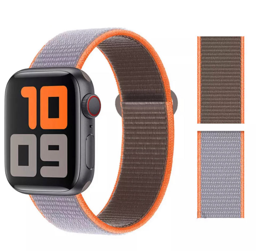 Correa Nylon Velcro Para Apple Watch 38mm-40mm/ Gris Celeste