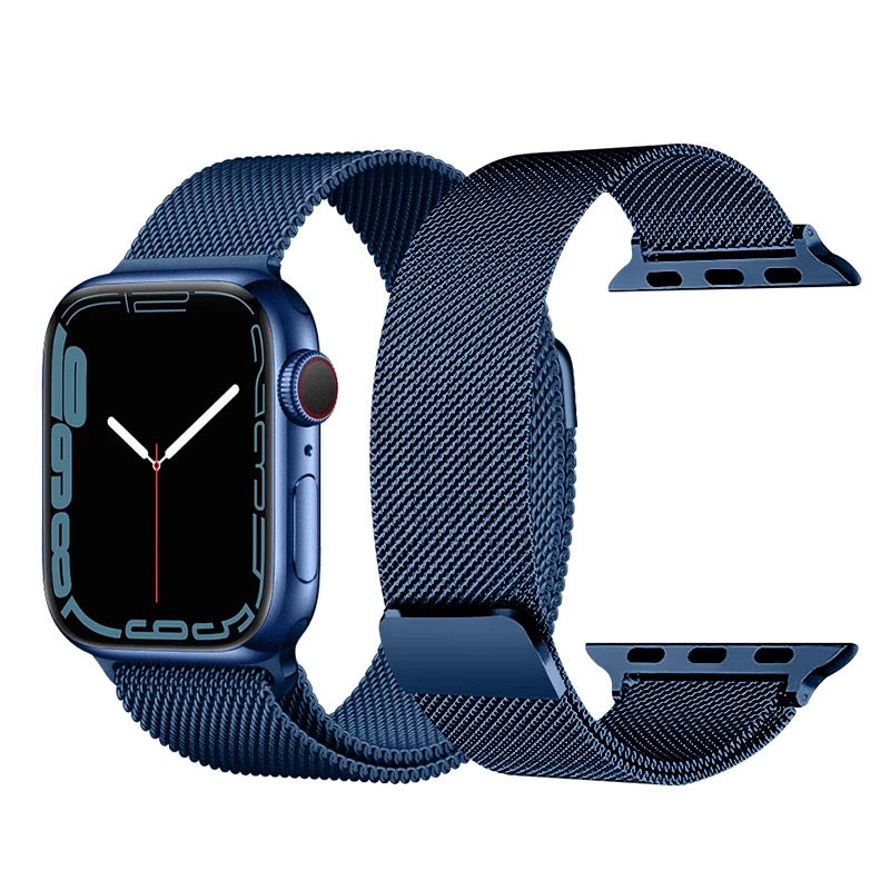 Correa Apple Watch de Malla acero de Inoxidable+Case 45mm-Azul