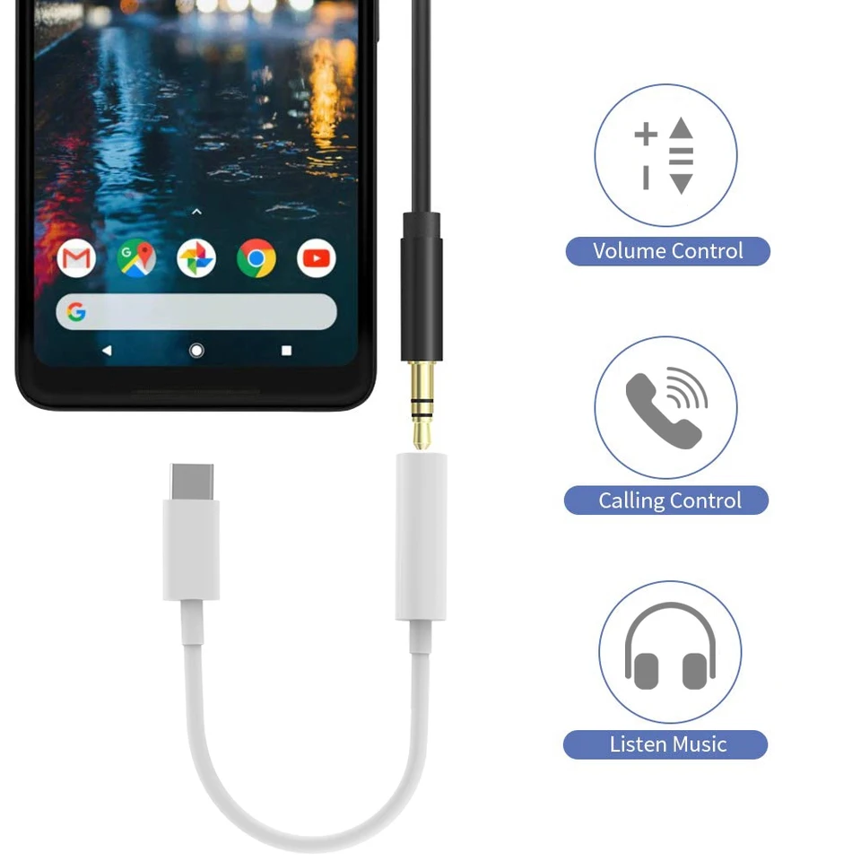 Cable Adaptador Audio Jack 3.55mm a USB-C