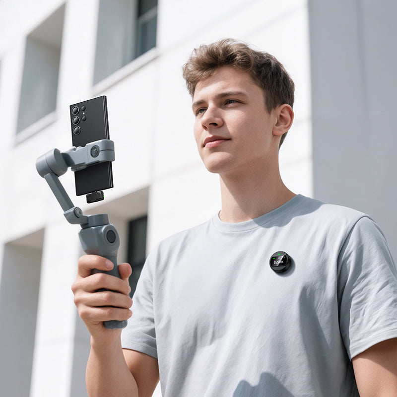 Micrófono Inalámbrico Magnético y de Solapa Hoco L21 Tipo C – Audio Profesional sin Apps