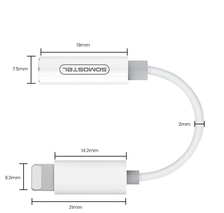 Cable  Adaptador Audio Jack  3.55mm a Lightning Interface