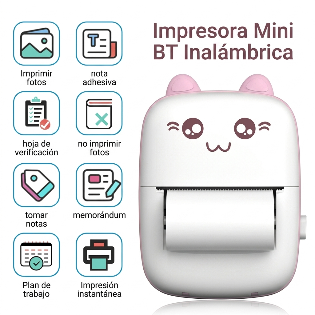 Mini Impresora Portatil Gatito