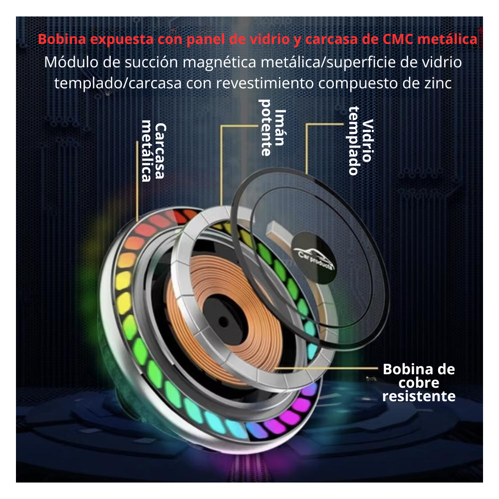 Soporte Magnético Inalámbrico para Auto con Carga Wireless+ Aromatizdor