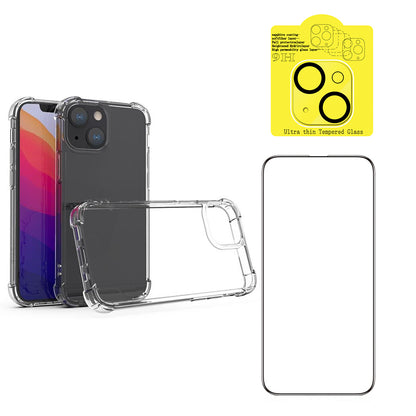 Carcasa Reforzada iPhone 13 Mini  +lámina Cámara +vidrio Full Premium