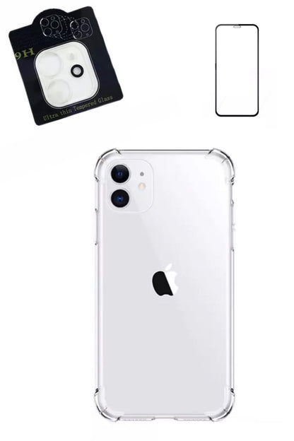 Carcasa Reforzada iPhone 11 +lámina Cámara + Vidrio Full