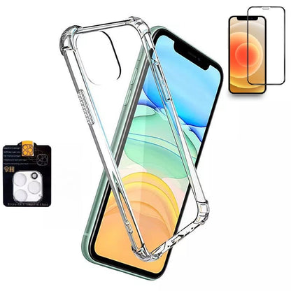Carcasa Reforzada Iphone12 Pro Max+lámina Cámara+vidrio Full