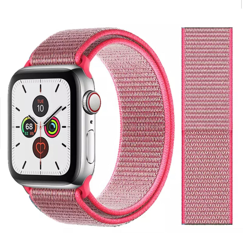 Correa Nylon Velcro Apple Watch 38mm-40mm-41mm/Hot Pink