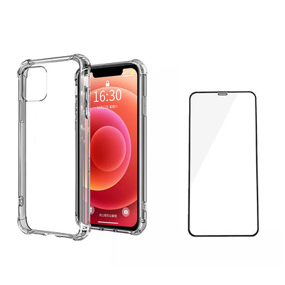 iPhone 11 Carcasa Reforzada transparente y lámina full 21D